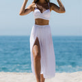 Costume da bagno femminile con copricostume tre pezzi Valstrend, abito da spiaggia leggero e alla moda con dettagli eleganti.