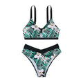 Costume da bagno a fiori split Valstrend per donna, con design a fascia e spallacci sottili, ideale per il mare e la piscina.