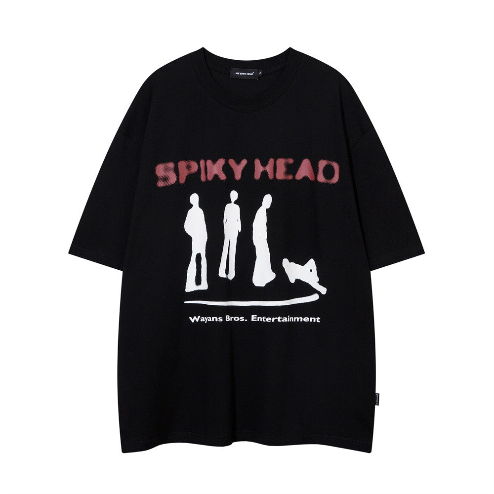 Abstract Letter Print Short-sleeve T-shirt