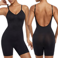 Corsetto one-piece da donna Valstrend, body building, senza schiena, modellante e aderente, in tessuto nero.