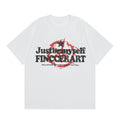 Five-pointed Star Print Distressed Wash Short Sleeve