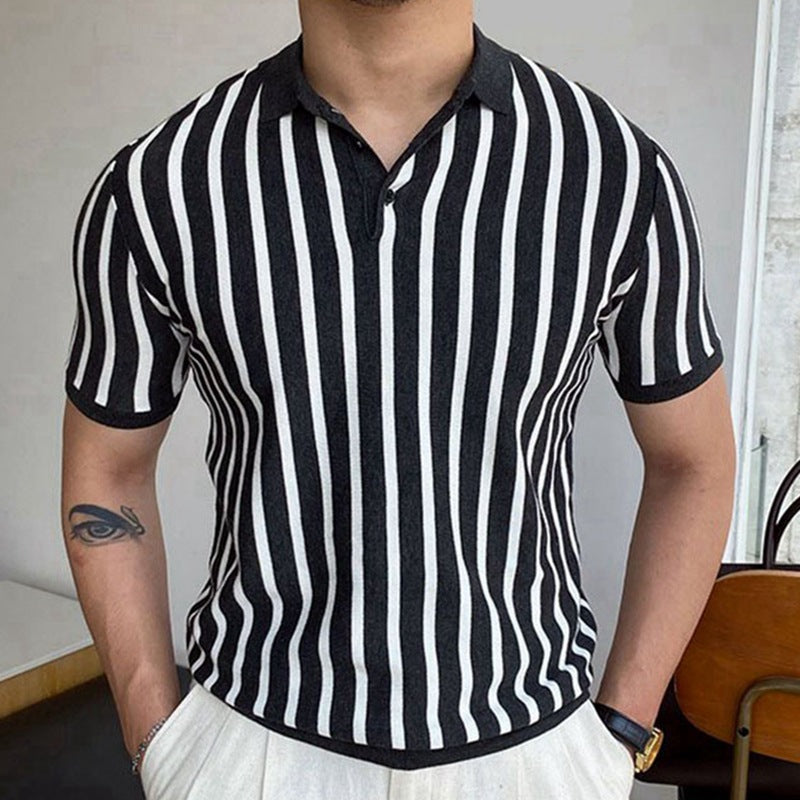 Maglietta polo uomo a maniche corte in maglieria Valstrend, tessuto morbido e elegante, ideale per abbigliamento business casual