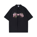 Dark Spider Web Letters Puff Print Short Sleeve