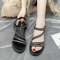 Sandali donna Valstrend casual estivi in stile coreano con rhinestone, suola antiscivolo, ideali per esterni e look alla moda.