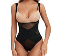Mesh Breathable Slim Fit Wide Shoulder Strap Corset Belly Contracting Jumpsuit