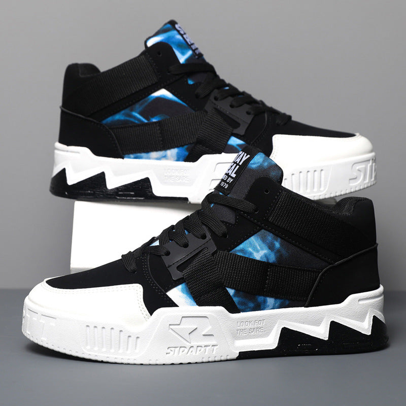Sneakers casual da uomo Valstrend con motivo camouflage alla moda, stile trendy e confortevole.
