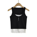 American Hot Girl Sexy Pure Desire Style Lace Lace Vest Summer I-shaped False Two-piece Suit