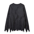 Maglione rotondo Valstrend con frange, stile casual con dettagli strappati e collo rotondo, look trendy e originale per gatti.