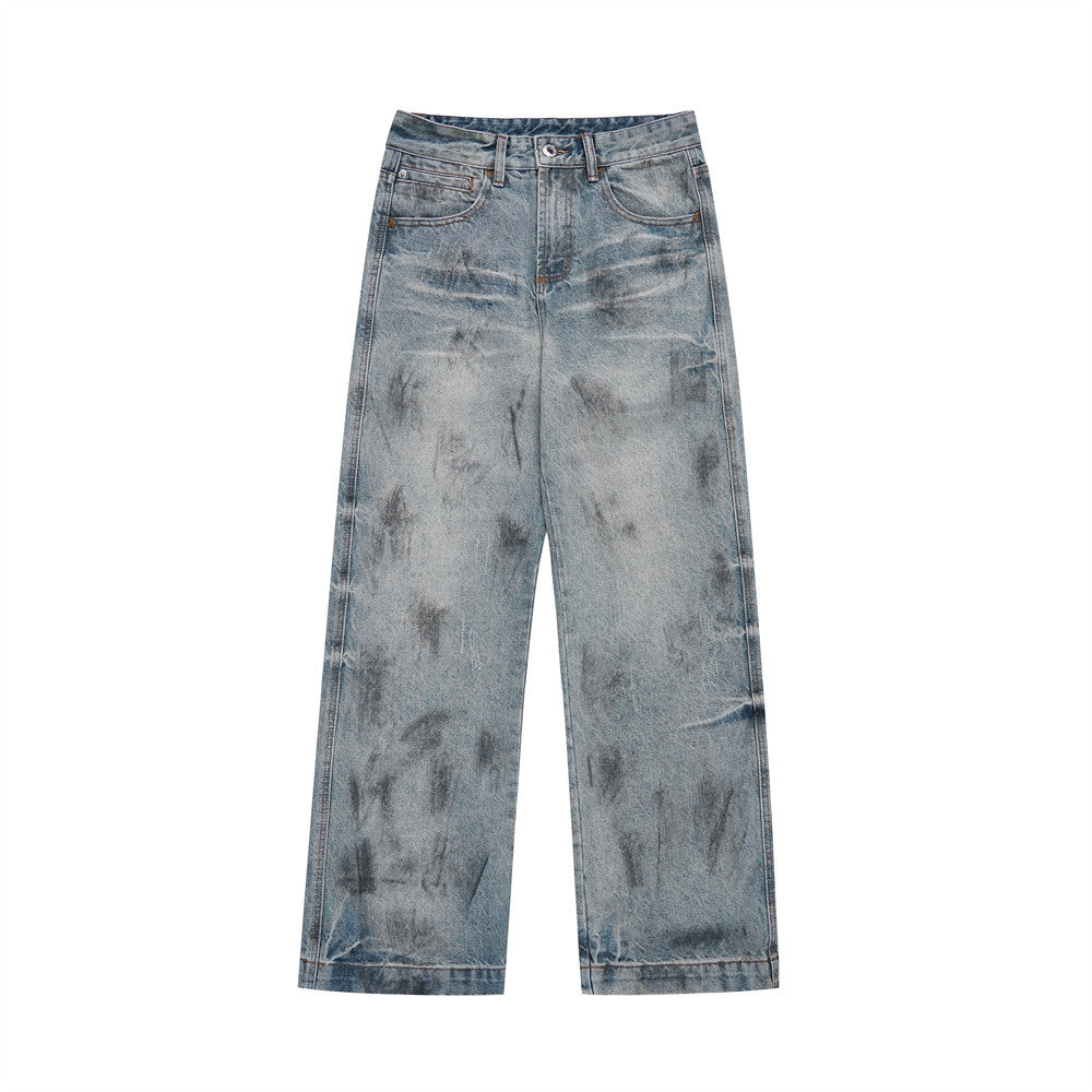 Pantaloni punk da cowboy sporchi Valstrend, stile old western con dettagli usurati e look ribelle, per stile alternativo e grunge.