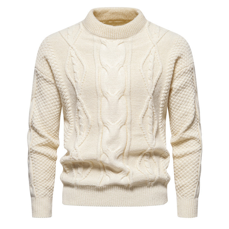 Maglione autunno-inverno uomo Valstrend in stile retrò americano, maglieria calda e morbida con dettagli classici.
