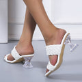 Crystal Heel High Heel Slippers Women's Cross-shaped
