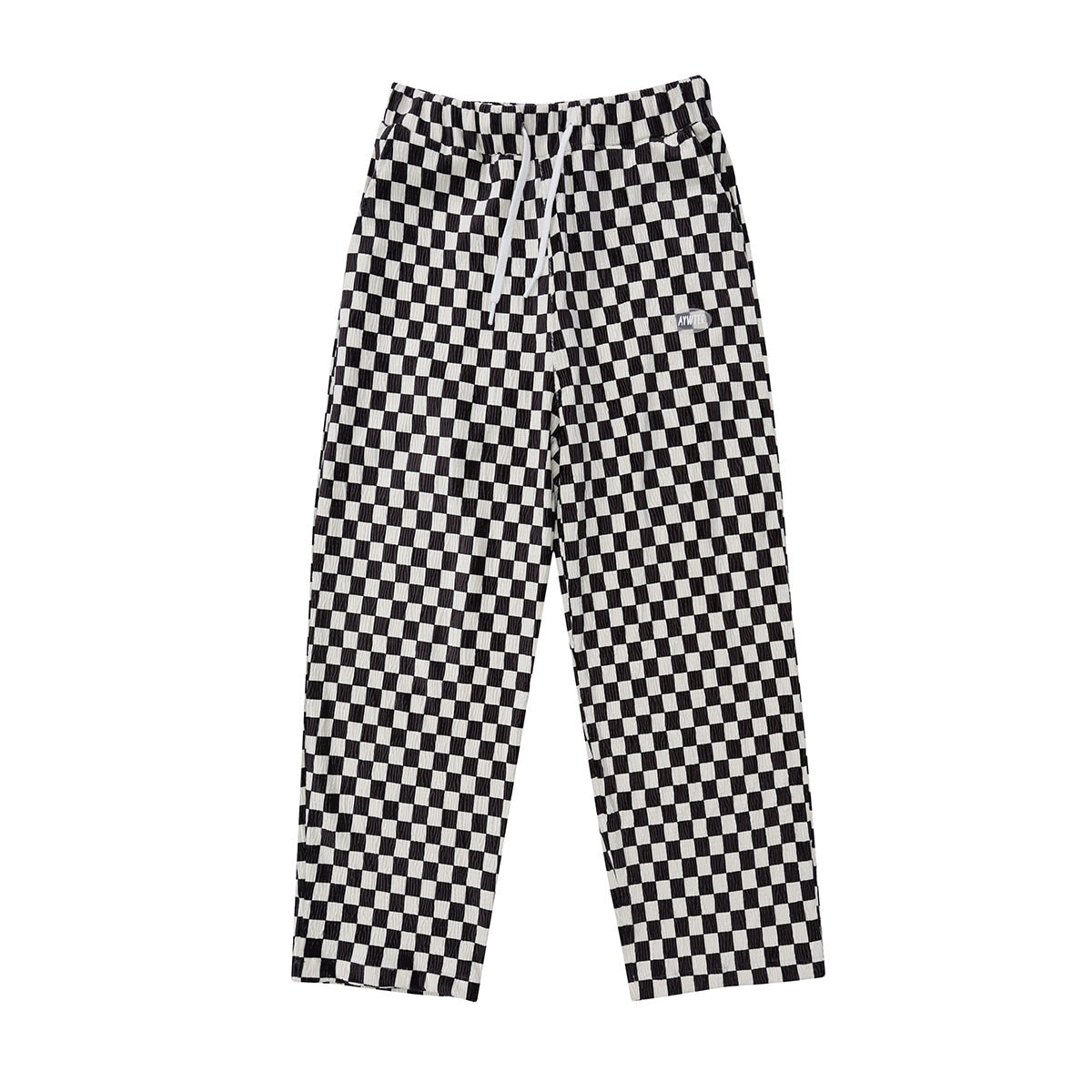 Pantaloni casual a scacchi a quattro colori di marca Valstrend, stile moda informale e alla moda.