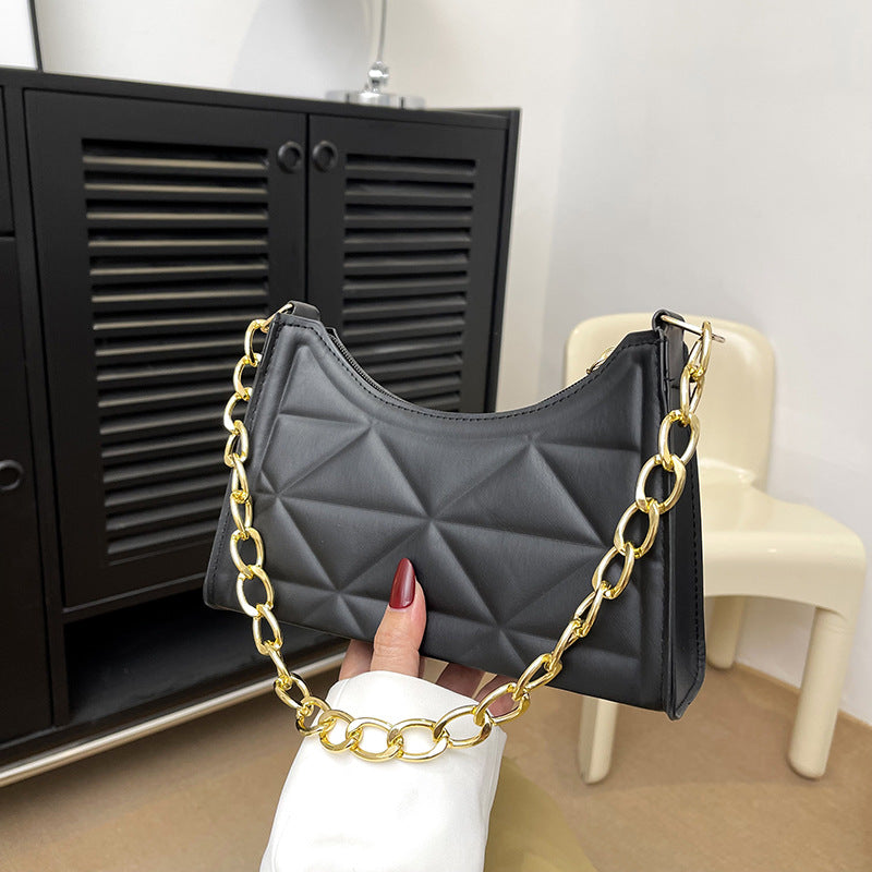 Borsa retrò a texture diamantata da donna con catena, stile vintage, di Valstrend Shop.