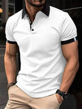 Maglietta casual da uomo Valstrend, maniche corte, colore solido, tessuto morbido, stile semplice e comodo.