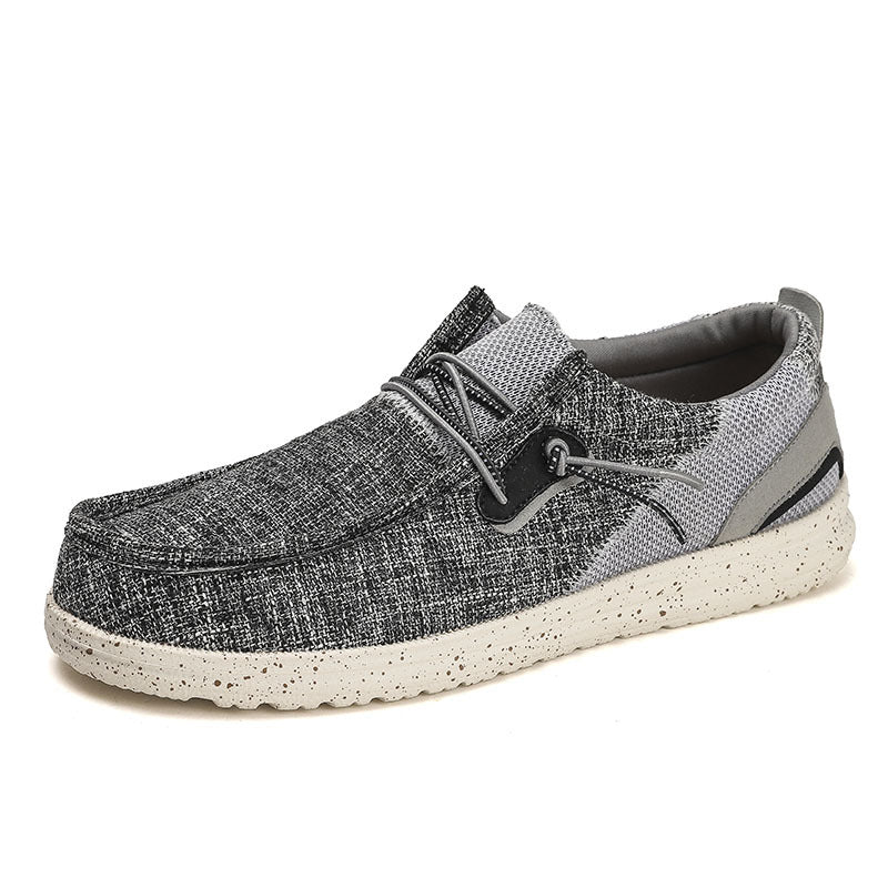 Scarpe da uomo Valstrend Loafers in tessuto canvas, leggere e con suola piatta, grandi taglie, ideali per un look casual e comodo.