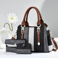 Borsa a tracolla grande capacità Valstrend in canvas contrasto, stile mamma e figlia, design spazioso e resistente.
