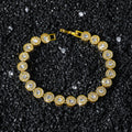 Braccialetto da uomo Valstrend con cuciture rotonde di diamanti da 8mm in stile hip hop, argento lucido e dettagli eleganti