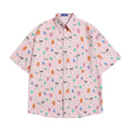 Camicia corta a maniche corte Valstrend con stampa completa di orso cartone animato, tessuto morbido e stile divertente