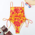 Costume da bagno intero Valstrend con coulisse, stile vacanza, taglio slim sexy, tessuto aderente e design elegante.