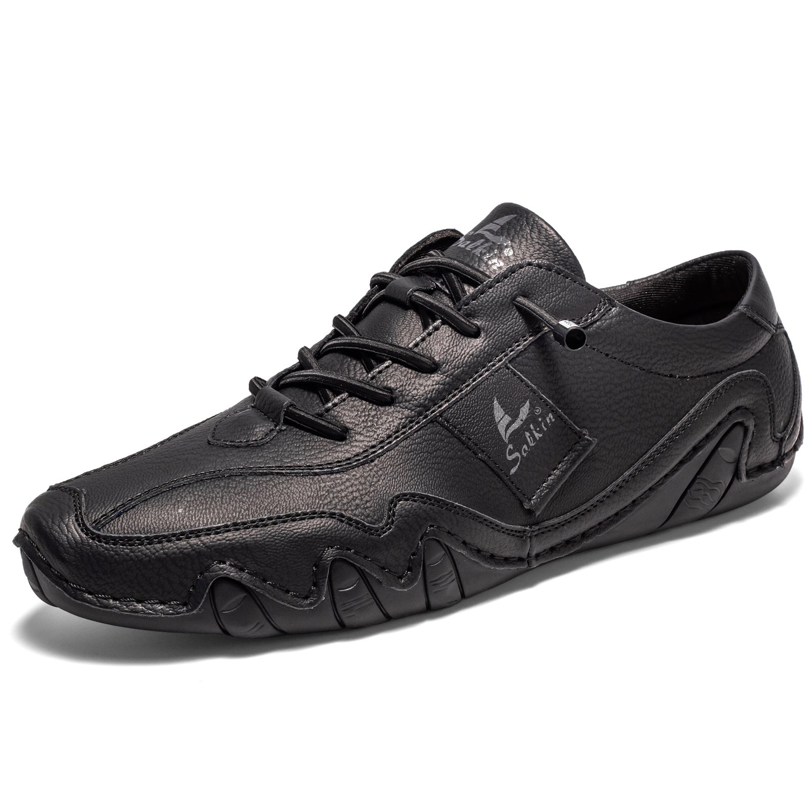 Scarpe casual da uomo plus size Valstrend, scarpa elegante con suola in gomma e design comodo, vista frontale e dettagli in tessuto.