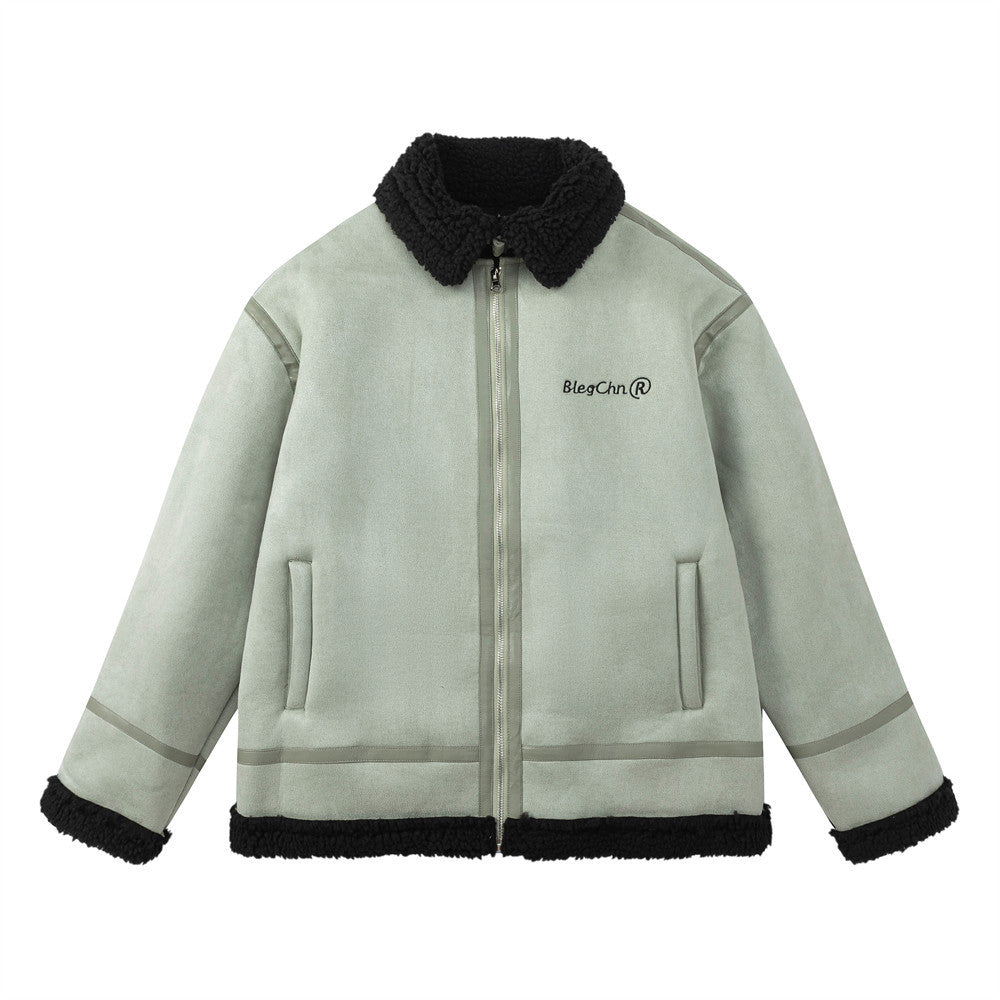 Giacca casual in stile americano Valstrend, con interno in pile e imbottitura in lana di agnello e cotone, vestibilità ampia e comoda