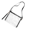 Borsa tracolla trasparente Valstrend con portafoglio integrato, ideale per viaggi, in plastica trasparente e resistente.