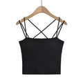 American Hot Girl Pearl Decorative Design Camisole Summer With Chest Pad Integrated