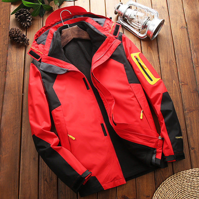 Giacca da esterno tre in uno Valstrend, pile imbottito, abbigliamento da montagna resistente e caldo per escursioni outdoor