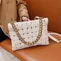 Borsa donna Valstrend in pelle PU tessuta con texture, elegante e spaziosa, con manici robusti e design moderno