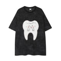 Funny Funny Teeth Paste Cloth Embroidery Short Sleeve