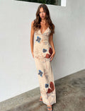 Women's V-neck Backless Fashion Butterfly Print Dress