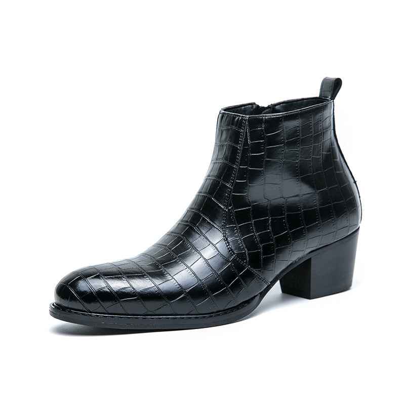 Stivaletti in pelle stile britannico alla moda di Valstrend, scarpe casual fashion, con dettaglio elegante e suola robusta.