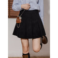Gonna a vita alta in velluto a coste Valstrend, gonna a-line in tessuto corduroy, nero, con tasche laterali.