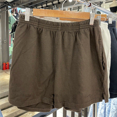 Shorts da donna sportivi in cotone Valstrend, pantaloncini casual a tinta unita con spacco, ideali per il tempo libero.