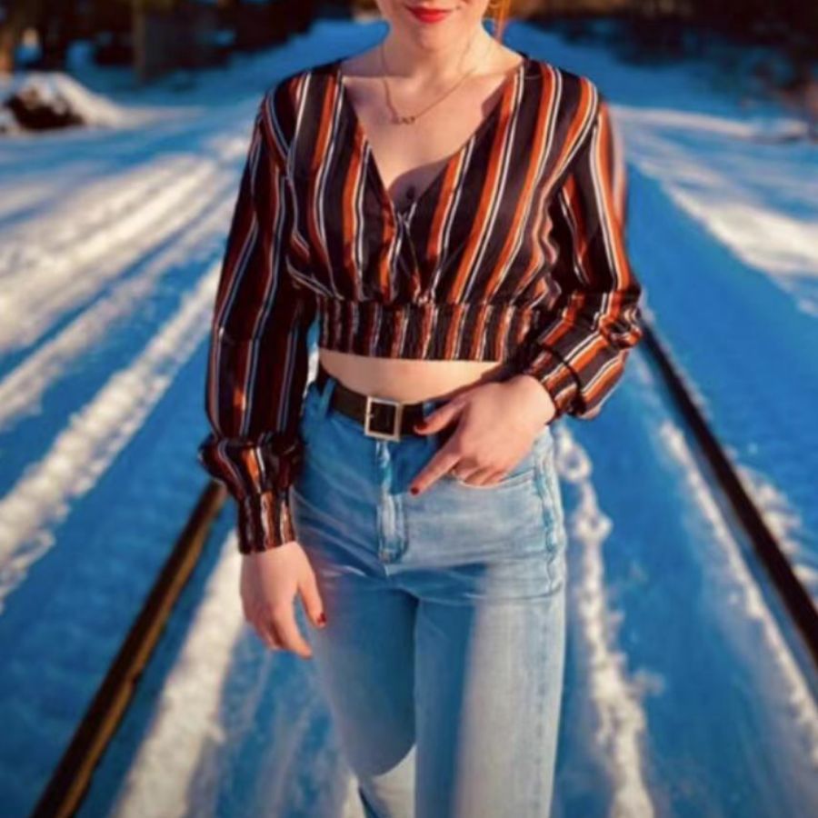 Women's Striped All-matching Top