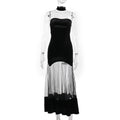 Vestito tubo semi trasparente da donna Valstrend, con cuciture in mesh, stile trendy e leggero, vista frontale.