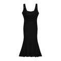 French Hot Girl With Chest Pad Swing Collar Sling Dress