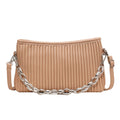 Borsa a tracolla da donna Valstrend con plissettature texturizzate e catena, stile messenger elegante e alla moda