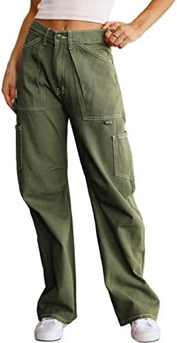 Pantaloni a zampa larga per donna Valstrend con vita alta con tasche, tessuto comodo e stile elegante.