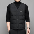 Cardigan caldo da uomo Valstrend, semplice con bottoni, scollo a V e vestito imbottito per il comfort e il calore.