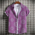 Camicia slim-fit da uomo Valstrend con stampa a maniche corte, stile moda uomo, tessuto leggero e design moderno.