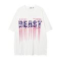 Inkjet Gradient Letter Patch Embroidery Short Sleeve
