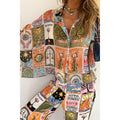 Vestito donna Valstrend con maniche a pipistrello stampa e taglio largo, abbigliamento casual e comodo per donna.