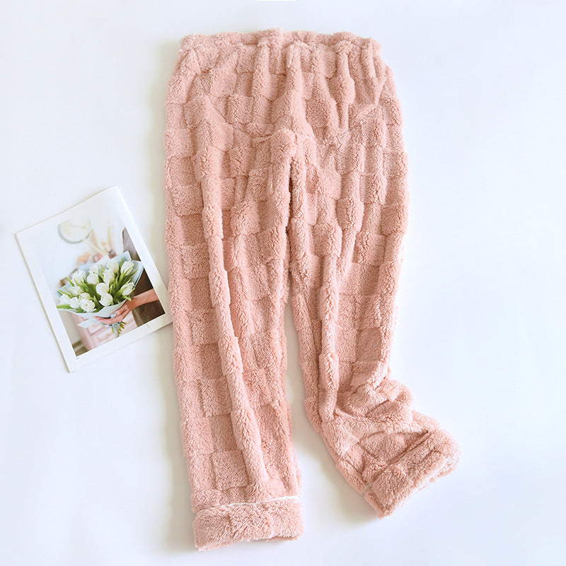 Fleece-lined Thick Winter Coral Fleece Pajama Pants Home Pants
