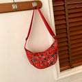 Borsa tracolla etnica con grandi fiori, stile boho, per donna, marca Valstrend shop, con dettagli colorati e design vivace