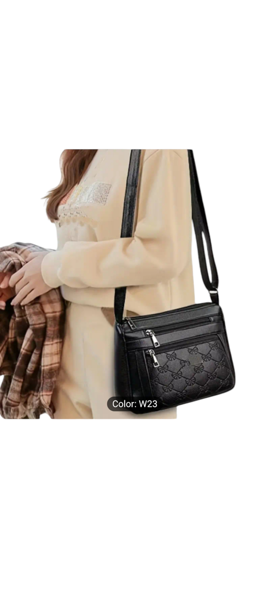 Borsa a tracolla donna Valstrend con più zip, elegante e compatta, ideale per il quotidiano e lo stile casual.