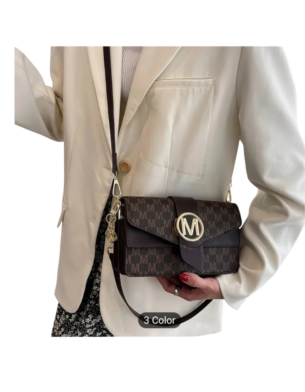 Borsa a tracolla donna in pelle di alta qualità con catena trendy, design elegante e dettagli raffinati, marca Valstrend.