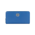 RB1084SCH | Women's zippered wallet made in Italy in smooth, matte genuine leather. Color: Royal Blue. Dimensions: 20 x 10 x 2.5 cm.