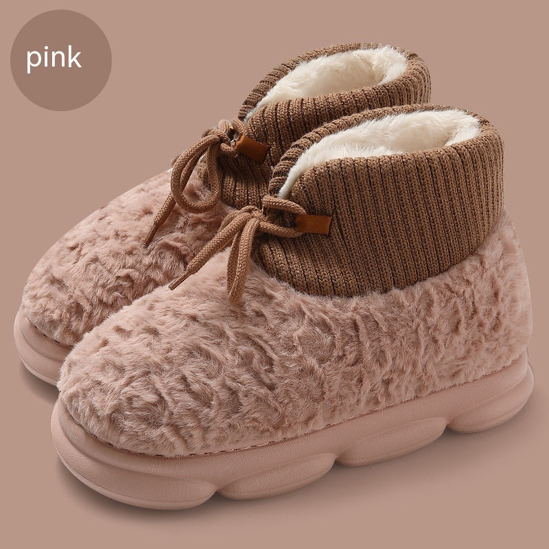 Scarpe stivali da neve Valstrend con imbottitura in cotone, suola antiscivolo, ideali per l'inverno e il comfort domestico.