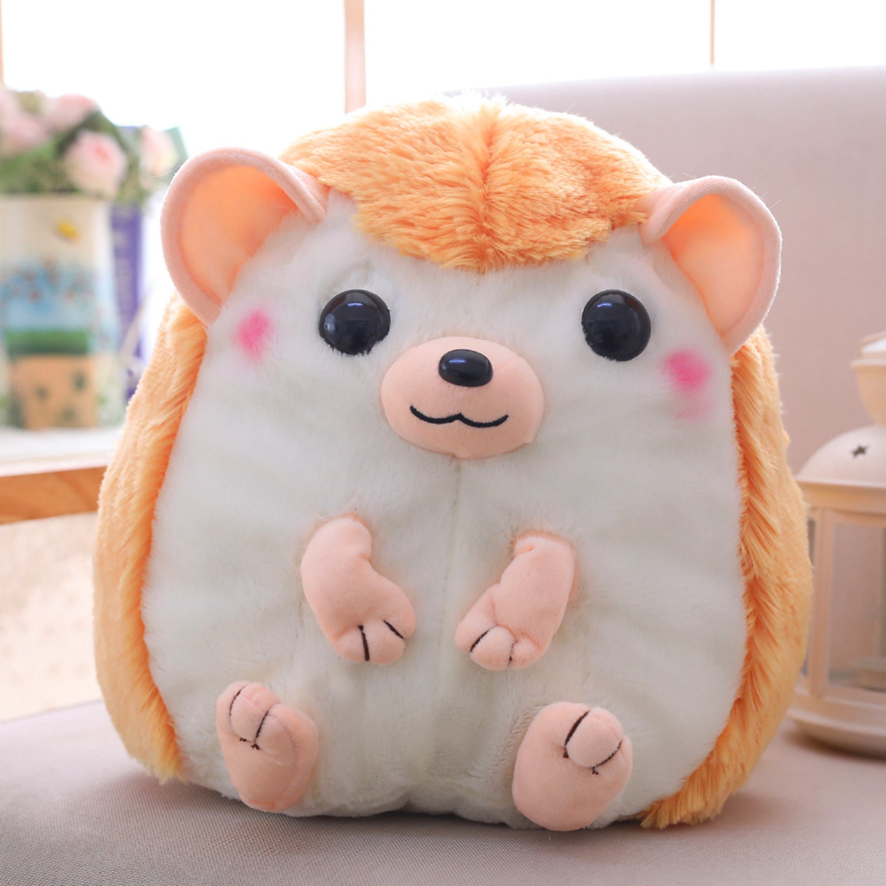 Zaino scolastico a forma di riccio cartone animato morbido, plush toy Valstrend, perfetto per studenti e collezionisti.